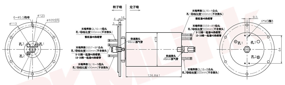 3KM-T000-0410-22S-1G-01A空心軸氣體導(dǎo)電滑環(huán)尺寸圖